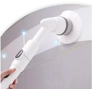 Image of Cordless Bathroom Scrubber with 3 Replaceable Shower Scrubber Brush Heads Household
