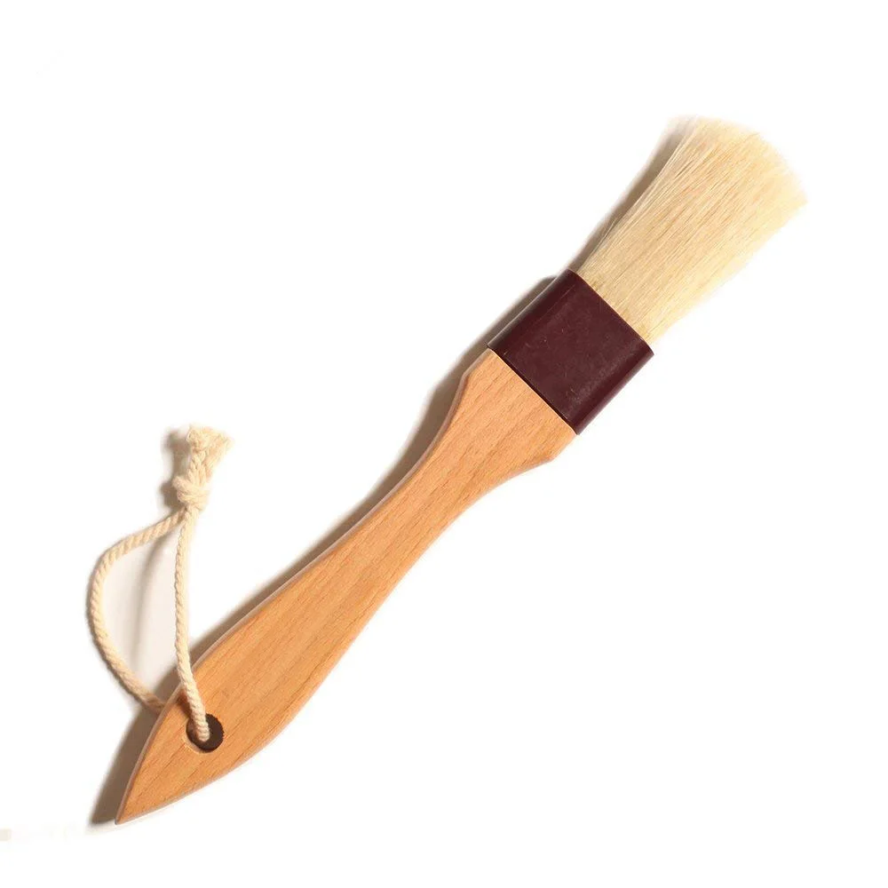 

Food grade high quality wooden handle pastry brush with boar bristle wholesale, Natural wood color