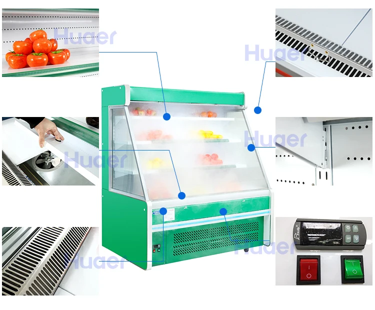 Supermarket Open Air Curtain Display Fridge Used Vegetable Cooler Buy