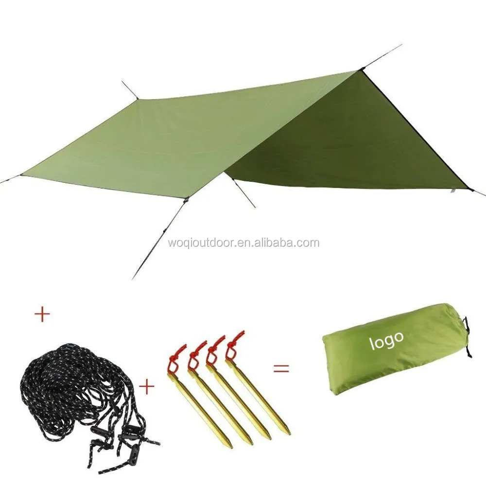 

Woqi Lightweight Camping Waterproof Sunshade Tent Rain Fly Tent Tarp, Customized tent tarp