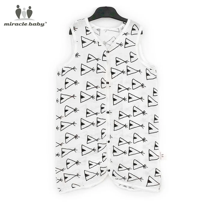 

BIG SALE! Baby 100% Cotton Muslin Sleeping Toddler Sleeping Sack Breathable with Snap Baby Summer Sleeveless Coveralls Sleep Bag
