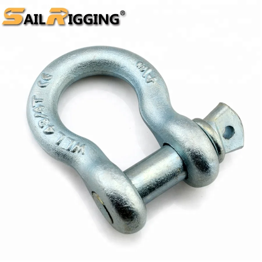 
U.S. Type Galvanized Carbon Steel Screw Pin Shackle Drop Forged Anchor Bow Omega 3/4 Shackle 