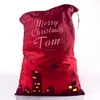 amazon hot sale printed indoor christmas decoration plaid jute santa sack