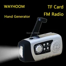 New TF Card solar radio hand crank generator FM radio with flashlight hand dynamo phone charger 2000mah
