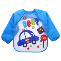 

Long Sleeve Waterproof Feeding Baby Bibs For Lunch Baberos Bebes Cartoon Baby Clothing baby apron Waterproof 0-2 Years