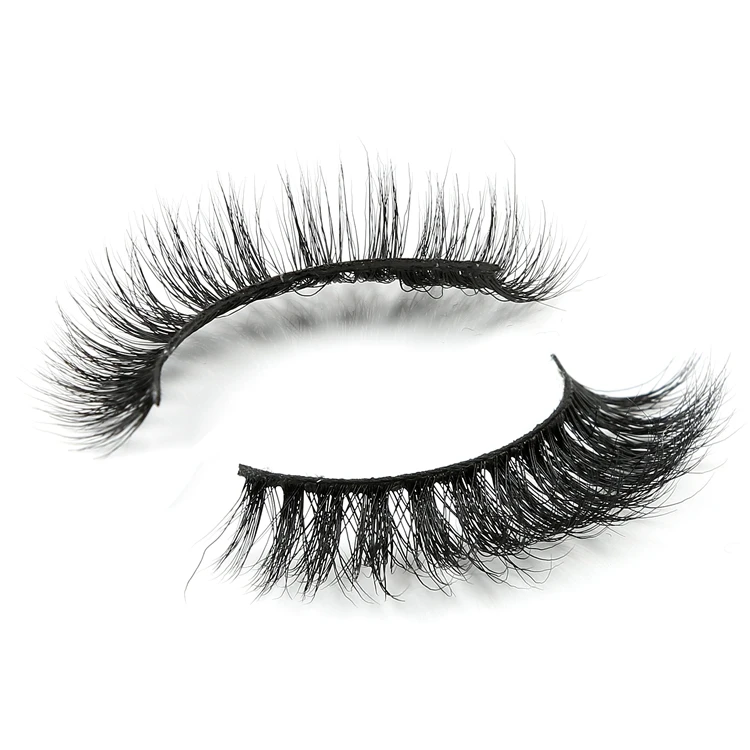 

3d Mink Fur Eye Lashes Boxes Custom Hand Made Handmade 3D Craft High 3D Effect Daily Makeup Natural Super Soft Black Cotton Band