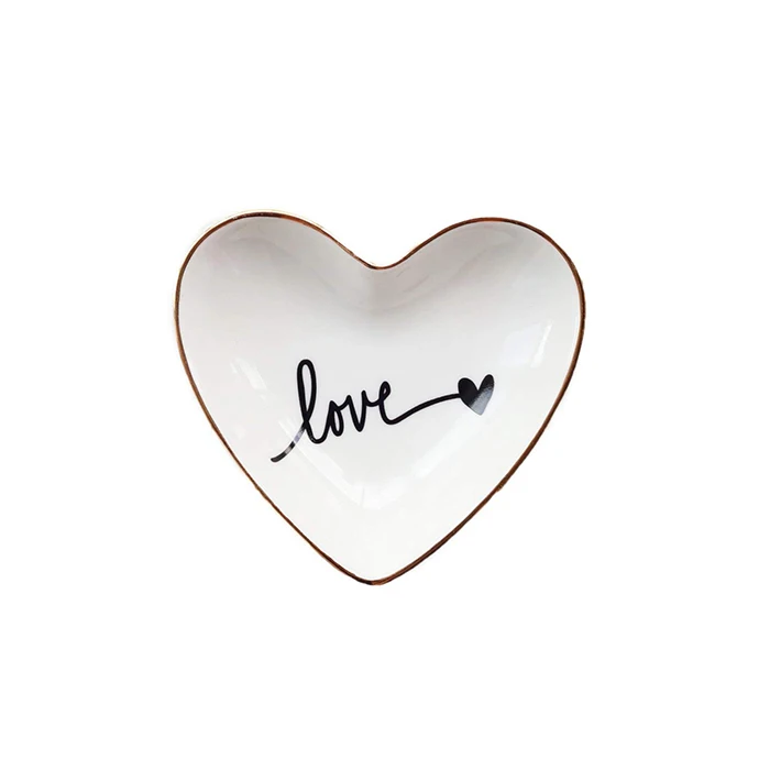 Wholesale Custom Wedding Display Heart Ceramic Trinket Ring Dish