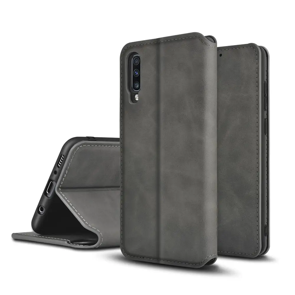 

Gradient cloud color phone wallet case detachable flip case for samsung a70 case, Coffee ,black ,blue ,gray ,red