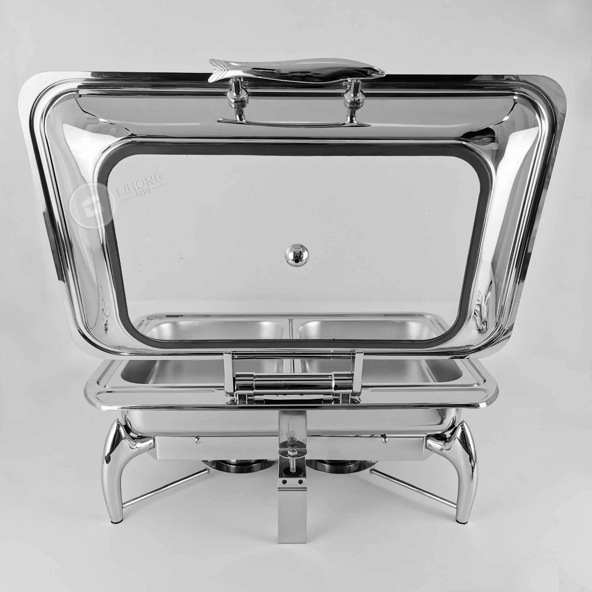 High Quality White Round Ceramic Chafing Dishes With Gold Rose Buy