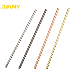 Image of Custom Logo Wholesales 304 Stainless Steel 8mm Gold Sliver Roese Gold Black Stainless Steel Straw