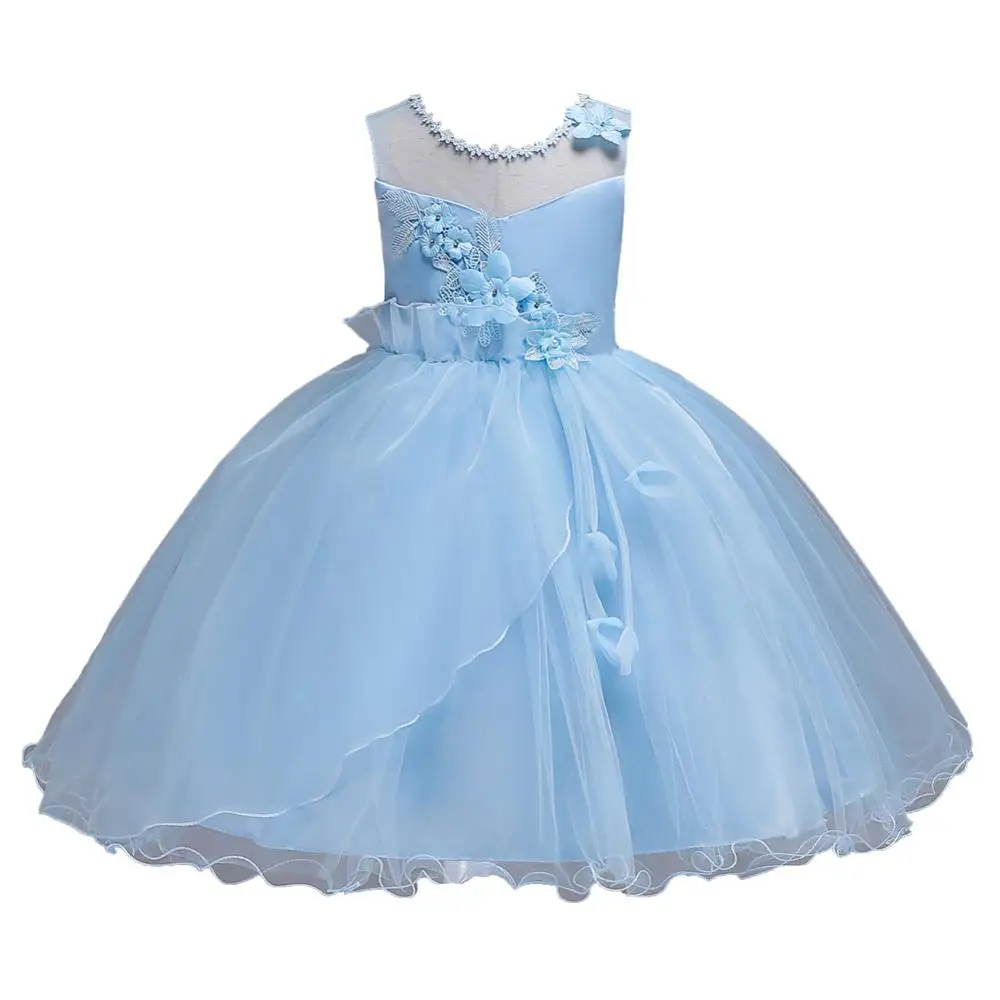 

Europe flower girl wedding dresses White baby girl Birthday Dress for 3 year old Children's Layered modeling dress, N/a