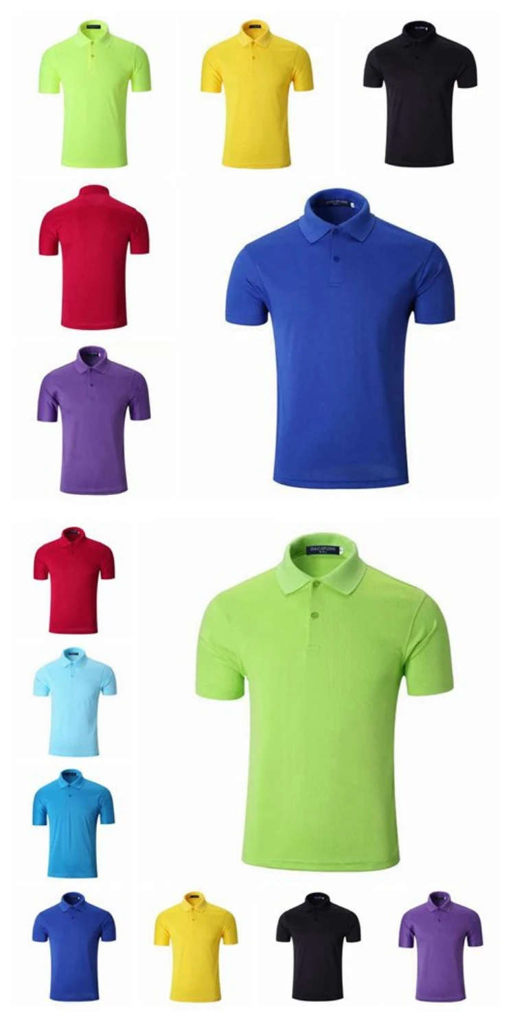 High Quality Short Sleeve Polo T Shirts 100% Polyester Fibre Blank Polo ...