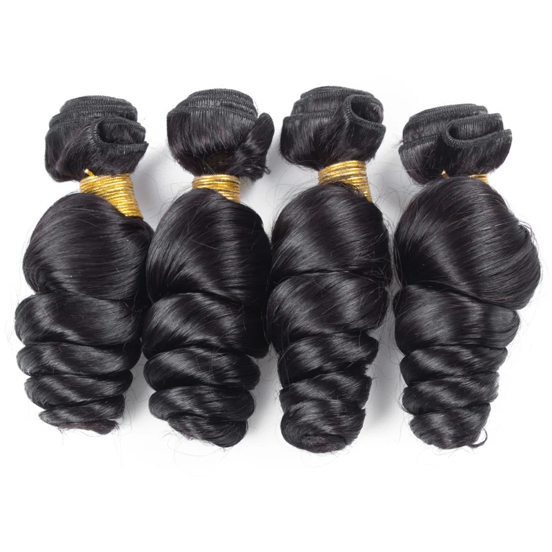 

Free Shipping 10a grade peruvian hair loose wave natural color cuticle aligned hair no shedding no tangle