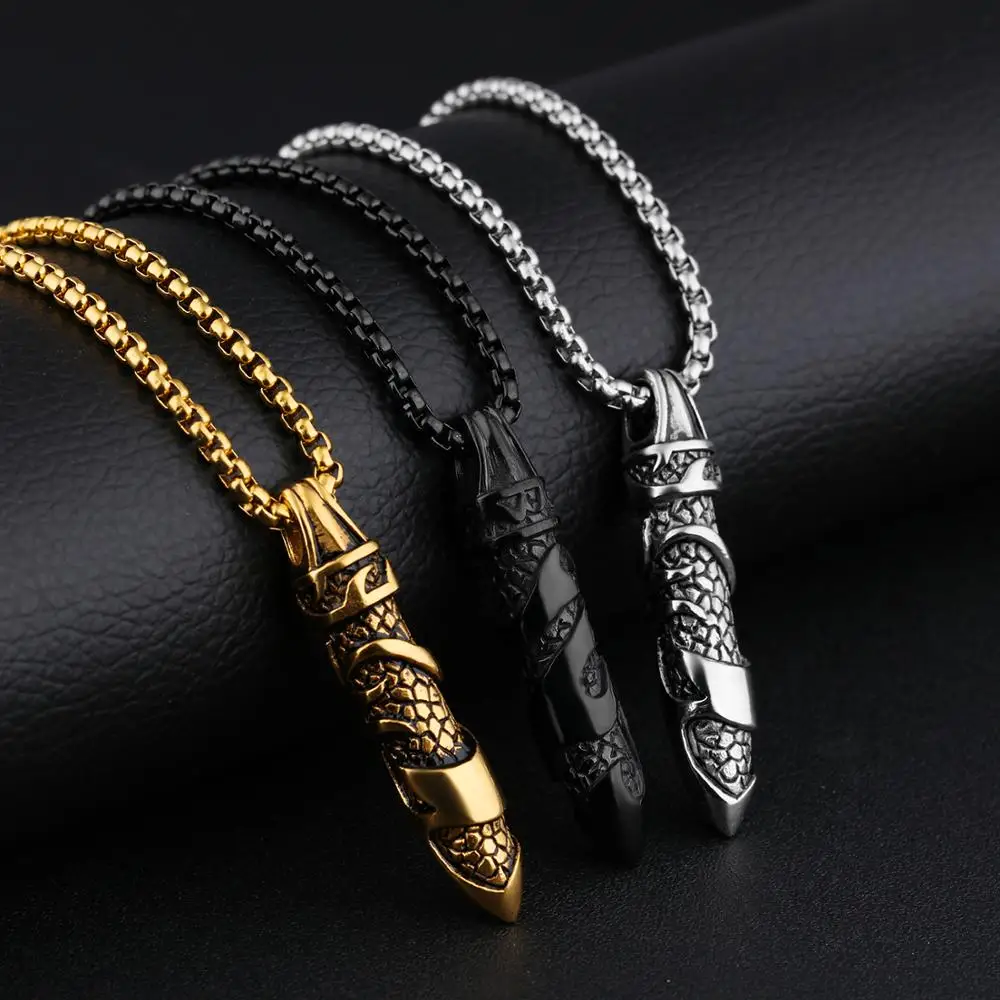 Wholesale Custom Men Stainless Steel Skull Penis Pendant Necklace