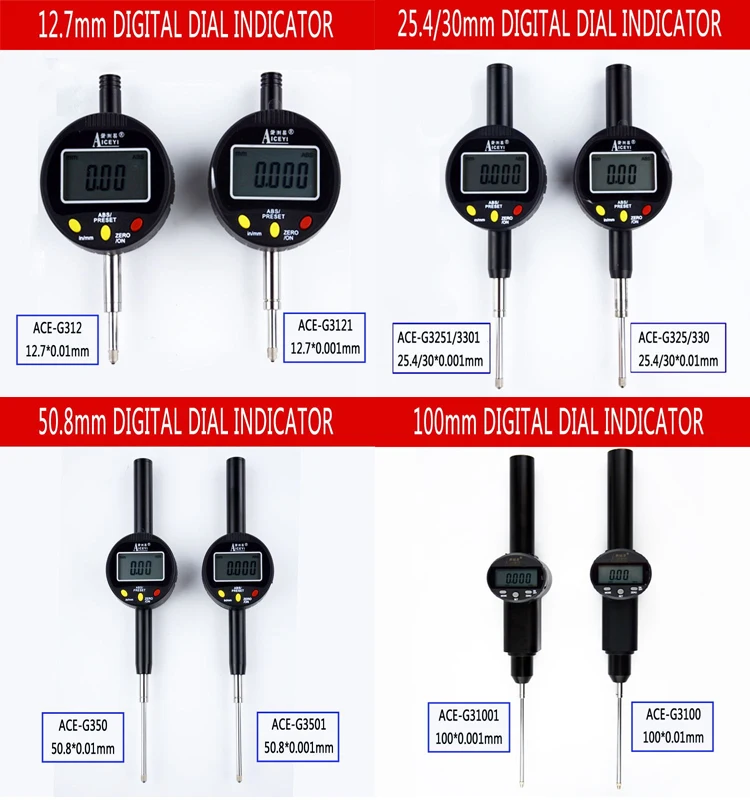 AICEYI 12.7mm Electronic Digital Display Dial Gauge Indicator