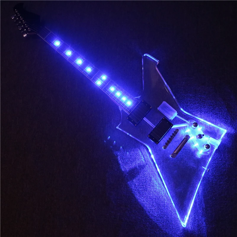 

Afanti Music Acrylic Body Electric guitar with Blue LED lights (PAG-152)