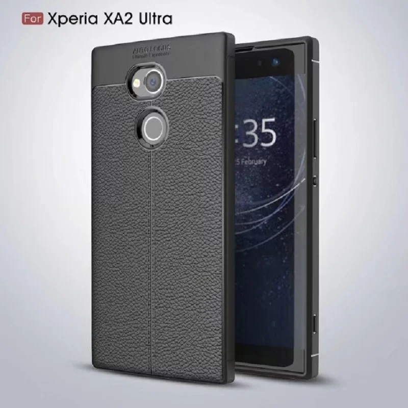 Hot Sell Litchi pattern Soft Tpu case for Sony Xperia XA2 Ultra Cover