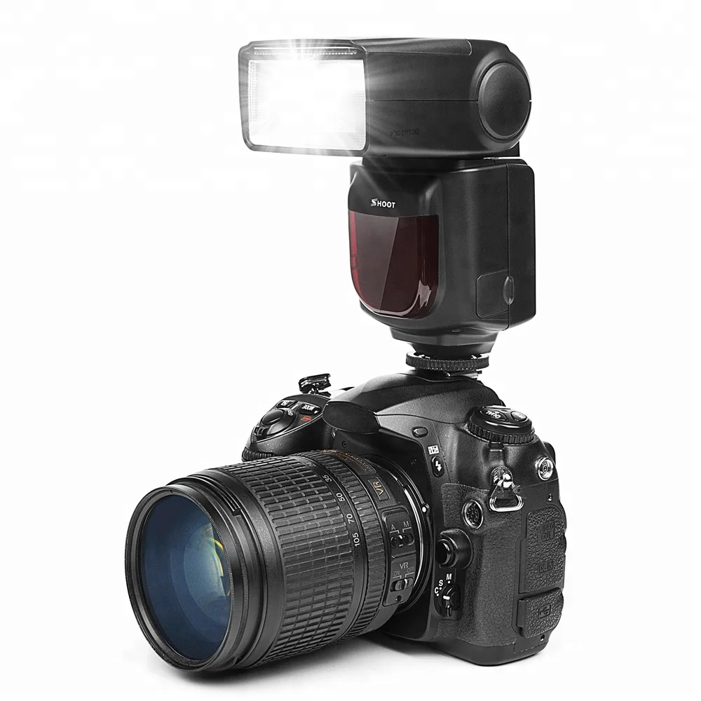 

SHOOT Professional Photography Camera Flash Speedlite XT-670 with LCD Display Screen for Canon Nikon DSLR Camera, Black