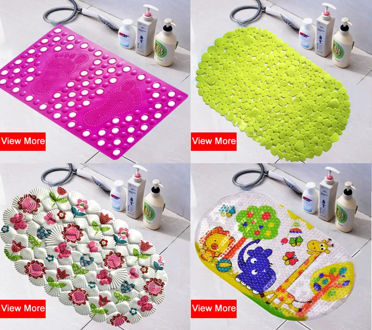 Pvc Wearability Commercial Quadrant Custom Shower Bath Mats With
