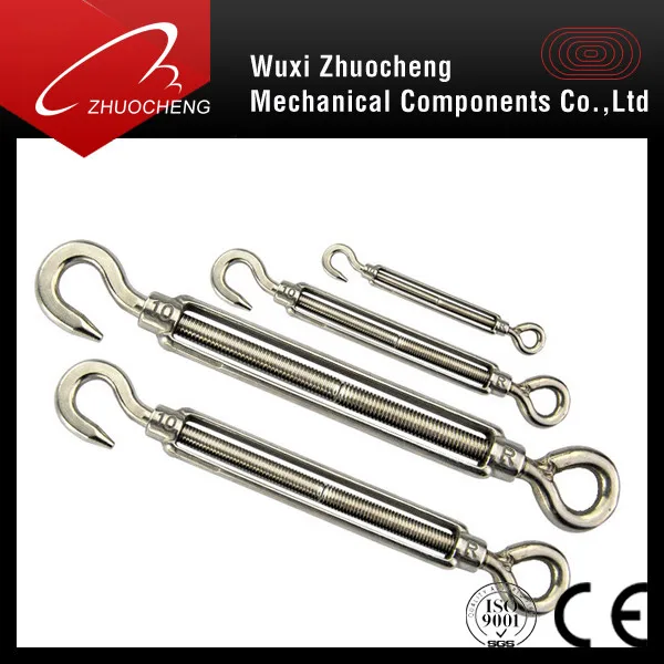 Manufacture M4 to M24 Stainless Steel 304 Wire Rope Turnbuckle with Hook and Eye