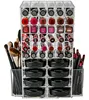 Factory Custom 2 Cosmetic Makeup Brush Holder/16 Eyeshadow Compact Organizer/Rotating 72 Acrylic Lipstick Display Rack Stand