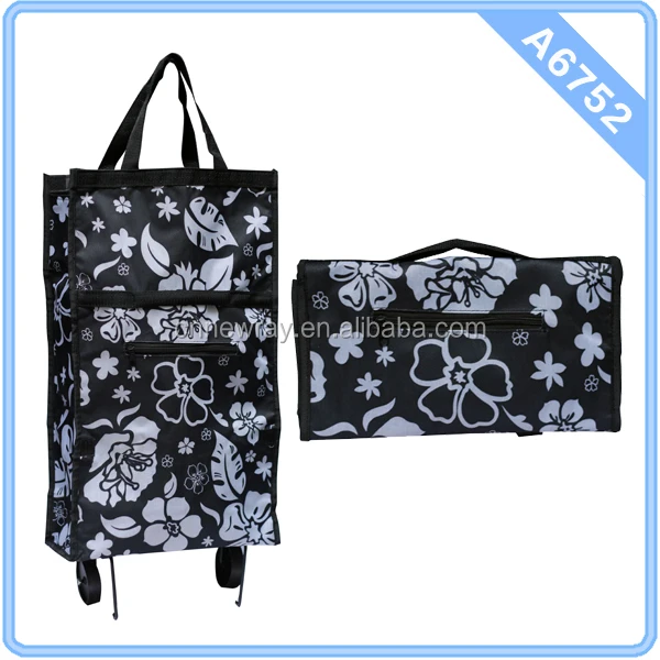 
folding shopping bag with wheels 