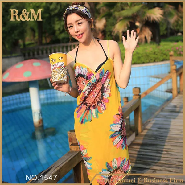 

2016 Summer Popular Chiffon Digital Printed Wholesale Sarongs Pareo, Multicolor