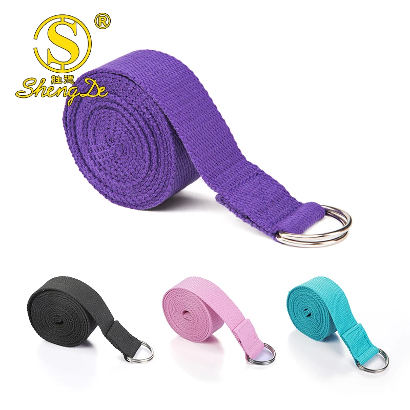 

Yoga strap with Durable D-Ring for Pilates & Gym Workouts accept woven logo custom