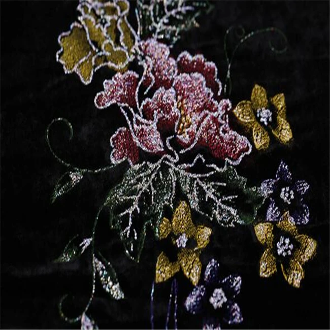 
dyed jacquard metallic silk lurex velvet fabric 