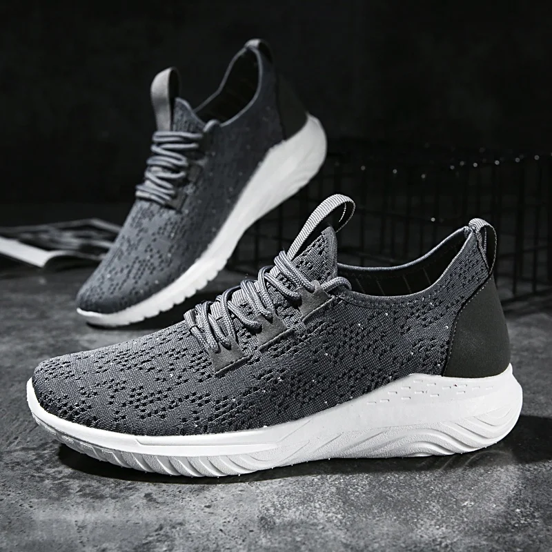

Casual Sneakers Breathable Mesh Athletic Walking Shoes sneakers running golf shoes for men men running shoes, Gray/black/white