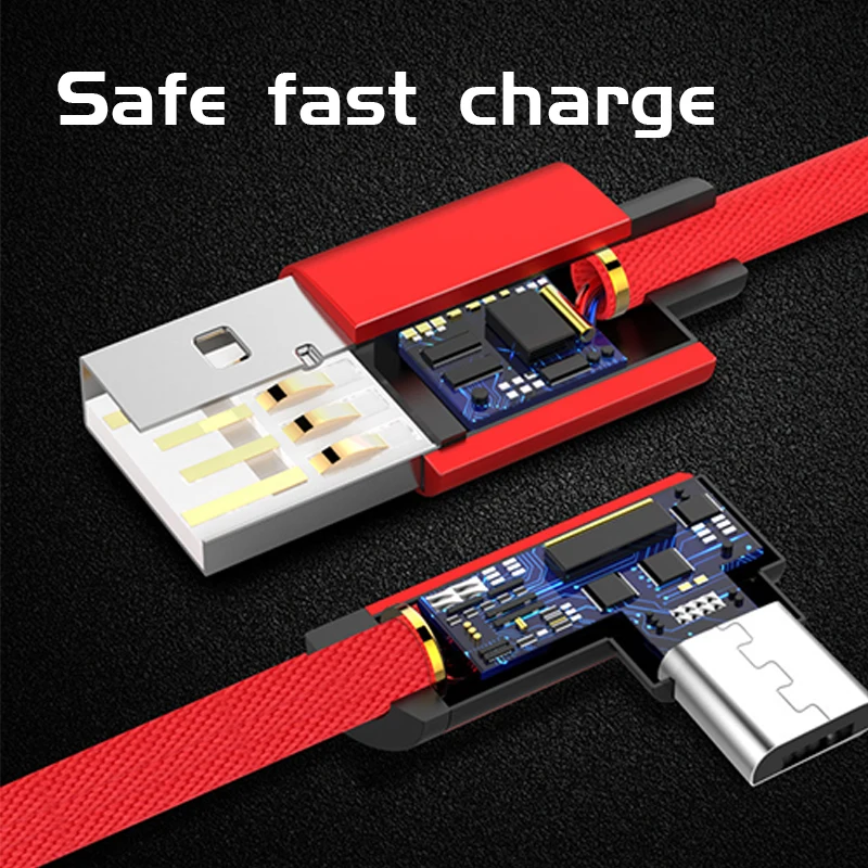 Doolike 2019 long line 1.8m fast charge Elbow phone charging cable micro usb data