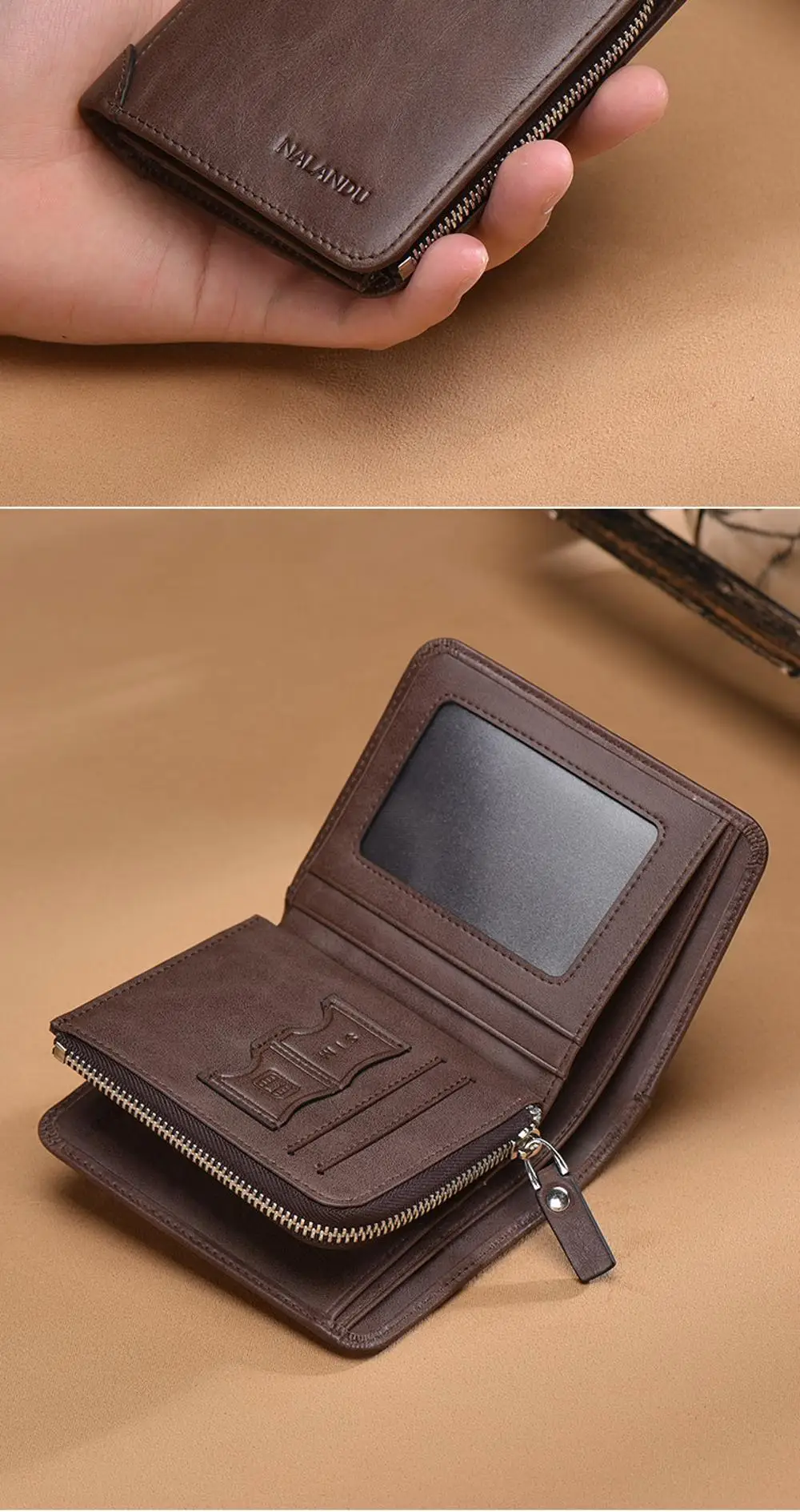 Best Selling Vintage Men Small Genuine Leather Bifold Wallet Custom ...