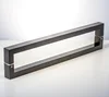 JL-8136 Brass Big Door Handle Double Sided Rectangular Matte Black Pull Handle
