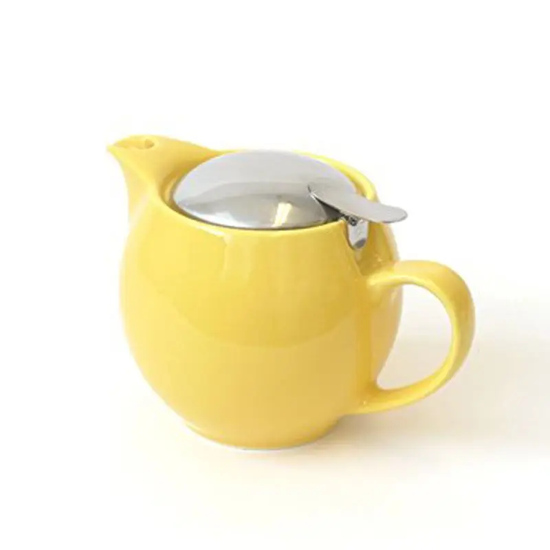 Fancy Design Ceramic Pottery Turkish Tea Pot With Stainless Steel Lid