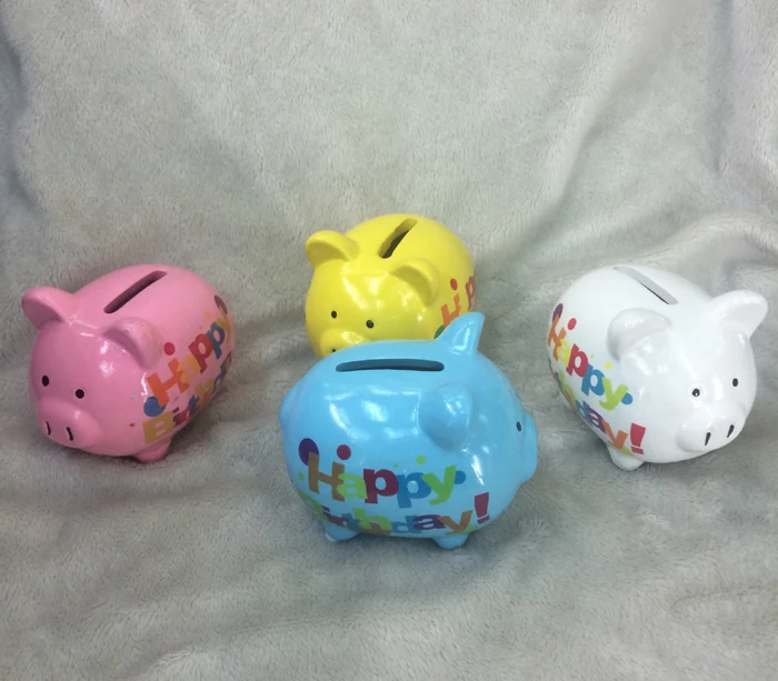 Classic Pig Shape Factory Customized Size Plastic Kids Coin Box Money