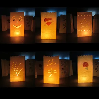 White Luminary Fireproof Paper Candle Bag For Party Decoration