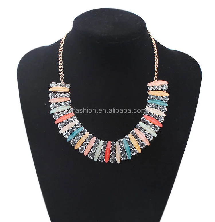 Silver Color Dubai Necklace Jewelry Popular Design With Colorful