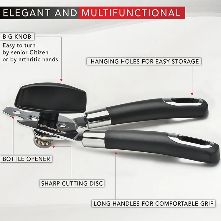 online2019  New Design 304 Stainless Steel Can Opener Manual Can   Opener Smooth Edge Can Openers  Beer Bottle Opener Canning