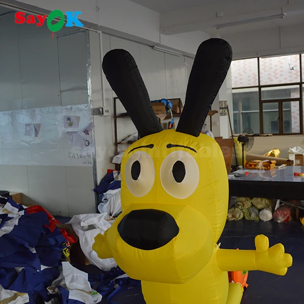 Black And Yellow Cartoon Characters Giant Inflatable Dog For Sale