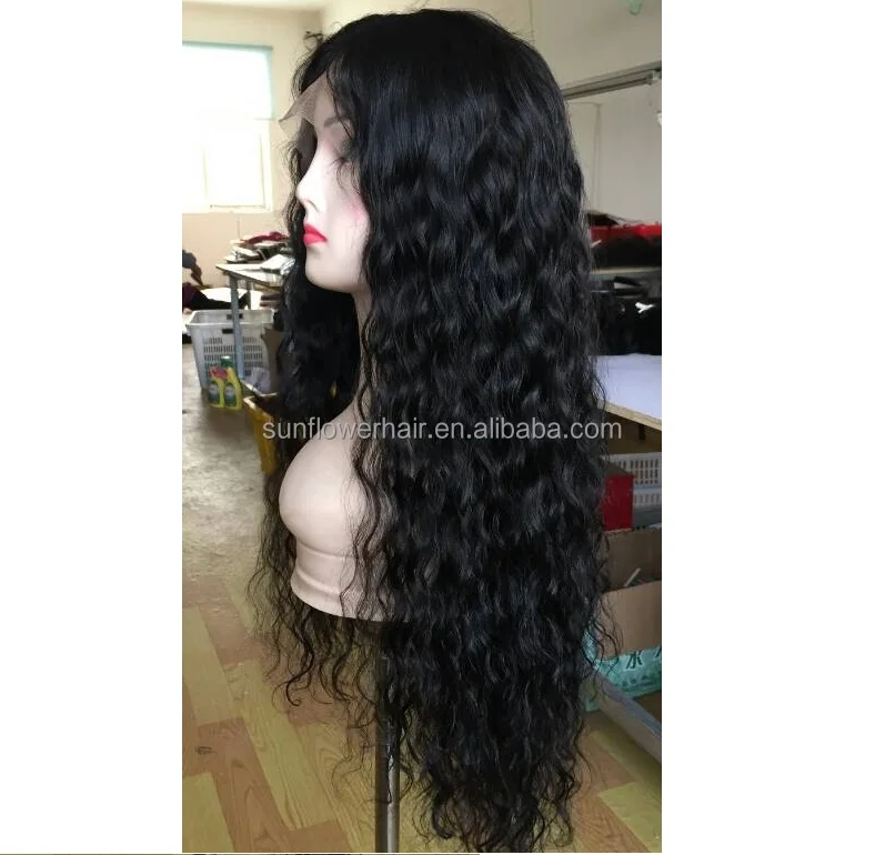 

peruvian virgin remy human hair curly full lace wig