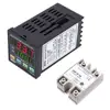 Digital Programmable LED Thermometer PID Temperature Controller SSR TC/RTD + 24V-380V 25A SSR-25 DA Solid State Relay Module