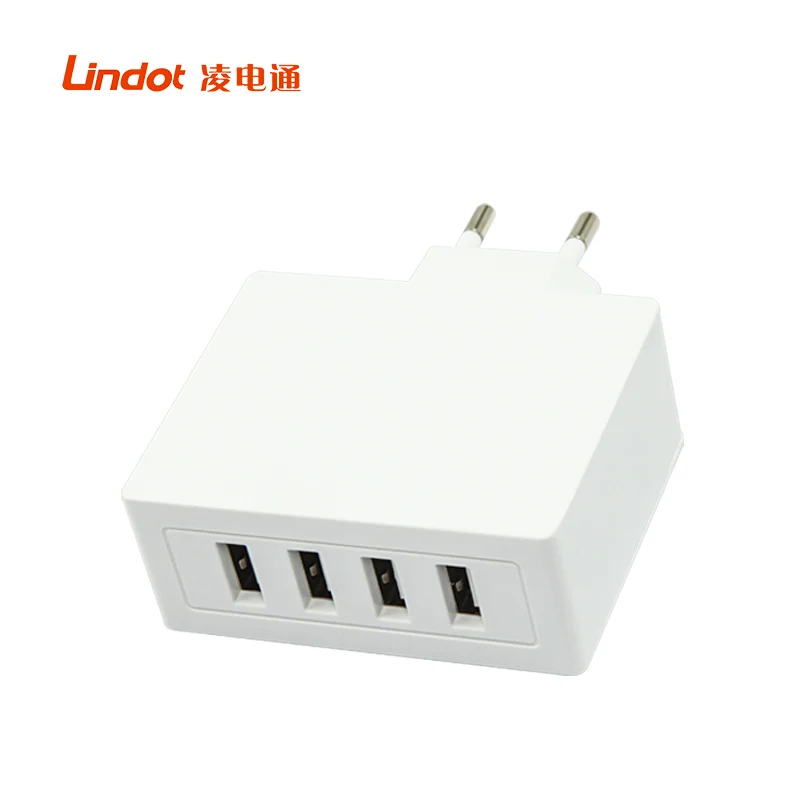 

EU Plug Adaptive Fast Charging 5A Wall Charger QuicK Charger 4 USB Charger, Black.white