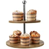 2-Tier bamboo wedding cake stand dessert cupcake stand Dessert & Appetizer Tower Trays