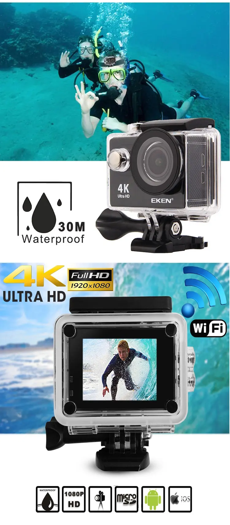 Full 1080p Ultra Hd 4k Action Camera Be Unique Wifi Waterproof Sport Video Minidv Buy 4k