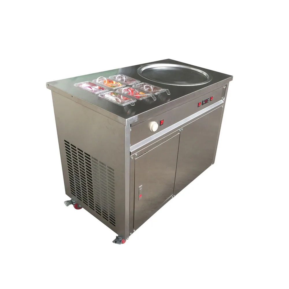 Wholesale Prices Single Pan Thai Fried Ice Cream Rolls Pan Flat Roll