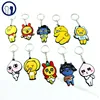 custom silicone keychain Cute cartoon rubber keychain with custom package in high quality