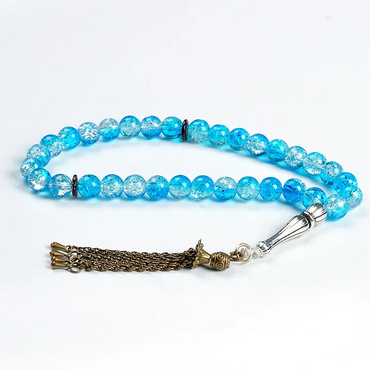 

YS04-blue Muslim haji gift beautiful Islamic arab prayer beads islamic tasbih blue colorful tasbih