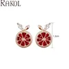 Rakol ZE4044 new design lemon shaped red zircon stone stud earring