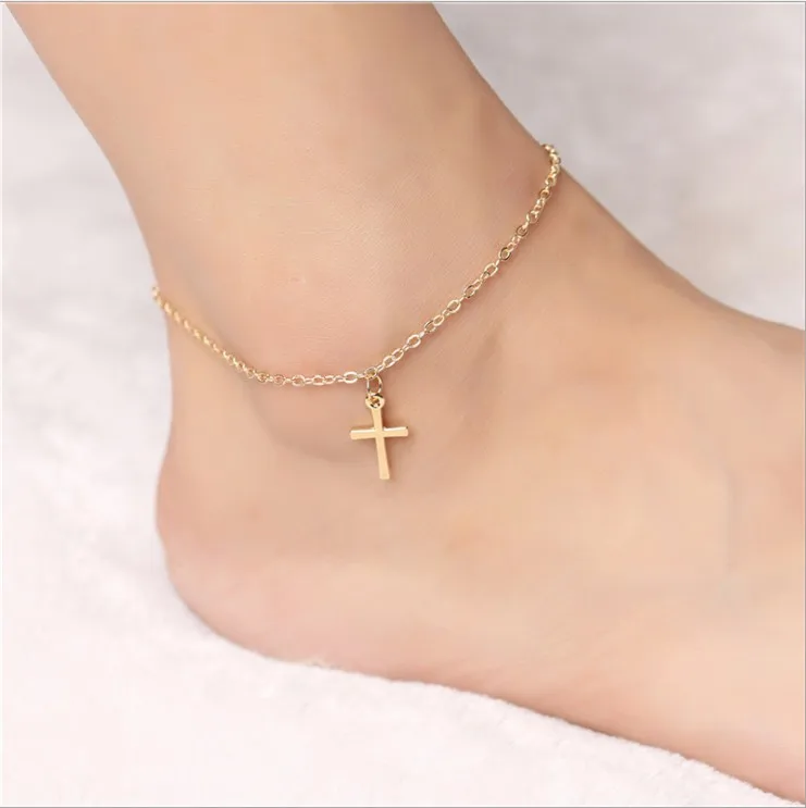 

Summer simple cross anklet jewelry for women