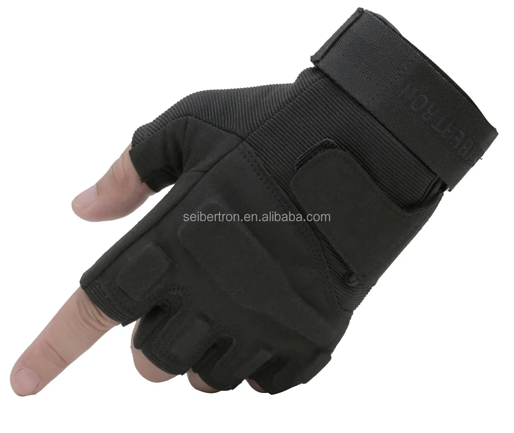 

Seibertron S.O.L.A.G Fingerless Gloves Outdoor Tactical Half finger Military gloves, Black